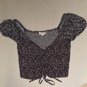 Abercrombie & Fitch Black Floral Women's Top